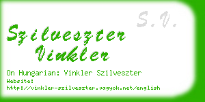 szilveszter vinkler business card